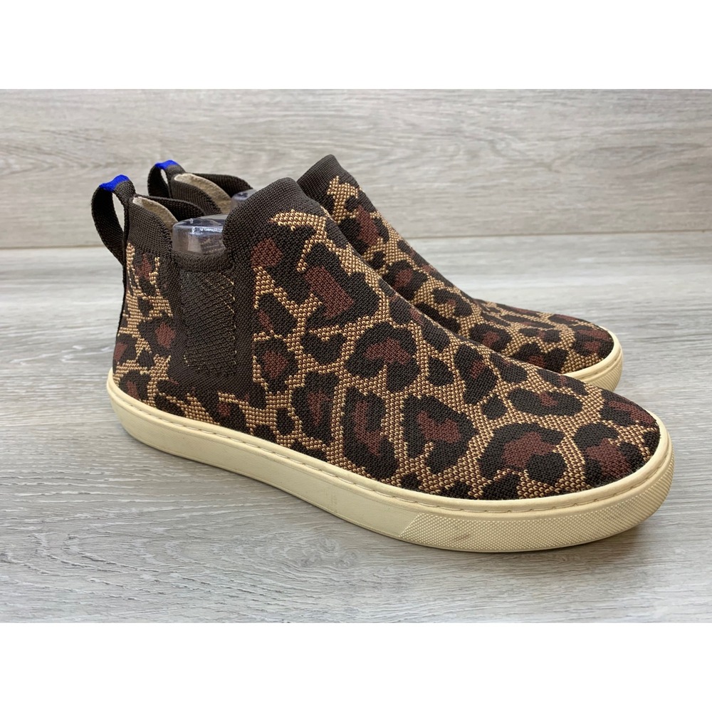Rothys Women's Sneakers Wildcat Leopard Print Ankle Boots 9.5 Casual Shoes